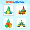 Gemmicc Magnetic Tiles, Magnet Toys Building Blocks for Kids, STEM Approved Educational Toys, Magnet Puzzles Stacking Blocks for Boys Girls,55 PCS Starter Set view 2