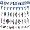 Qeeenar 5 Pcs Gone Fishing Banner Gone Fishing Party Supplies Fishing Birthday Party Decoration Gone Fishing String Hanging Party Decoration for Fisherman's Party Retirement Summer Supplies view 1