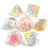 LUCKY-M Polyhedral Prism Glass DND Dice, Dungeons and Dragons Dice Set Unique 7PCS Gemstone Dice D4 D6 D8 D10 D00 D12 D20, RPG D&D Accessories Dice Gift view 1