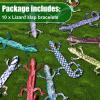 Chivao 10 Pieces Assorted Slap Lizard Snap Bracelet Sequin Animal Slap Bracelets for Easter Halloween Party Favors(Lizard Style) view 3