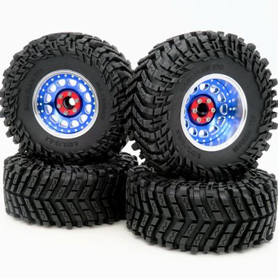 HOBBYSOUL Height 5.0''/127mm Tires 2.2'' Tyres & 2.2 Beadlock Wheels Adjustable 4 Offsets Rims Fit for RC Mud Crawler Trail SCX10 Capra Wraith Gen8 Everest 10 Upgrades,HS701240