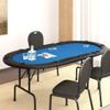 YAFF 10-Player Folding Poker Table Blue 81.1"x41.7"x29.5" view 1