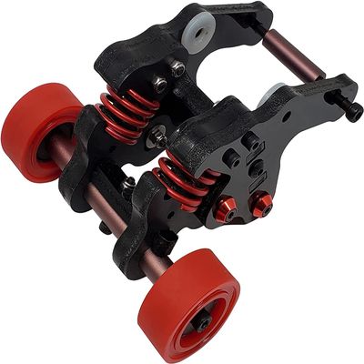 QingLeng Nylon Sturdy & Stable Wheelie Bar with Dual Spring Buffer for Traxxas 1/10 EREVO 2.0 E-REVO E REVO - Red Wheels