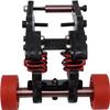 QingLeng Nylon Sturdy & Stable Wheelie Bar with Dual Spring Buffer for Traxxas 1/10 EREVO 2.0 E-REVO E REVO - Red Wheels view 2