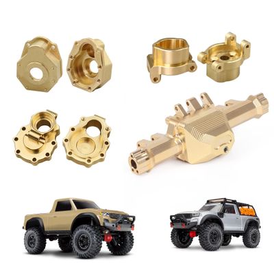 TRX4 TRX6 Brass Rear Portal Axle Housing Heavy Weight Coating Set for 1/10 RC Crawler Car Bronco Defender Upgrade (4 in 1 Set for TRX4 TRX6,528g)