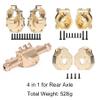 TRX4 TRX6 Brass Rear Portal Axle Housing Heavy Weight Coating Set for 1/10 RC Crawler Car Bronco Defender Upgrade (4 in 1 Set for TRX4 TRX6,528g) view 2