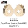 TRX4 TRX6 Brass Rear Portal Axle Housing Heavy Weight Coating Set for 1/10 RC Crawler Car Bronco Defender Upgrade (4 in 1 Set for TRX4 TRX6,528g) view 3