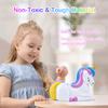 PJDRLLC Piggy Bank Girls: Unicorn Piggy Banks - Unbreakable Plastic Coin Money Bank with Alphabet Stickers - Rainbow view 2