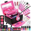 60Pcs Kid Makeup Kit for Girls 6-12, FunKidz Three Layers Folding Make Up Box Toy Set Child Beauty Cosmetic Kits for Little Girls Party Gifts view 1