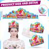 Meooeck 100 Pcs Birthday Crowns for Adults Adjustable Colorful Happy Paper Birthday Hats Bulk Gifts Party Supplies Favors view 4