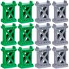 Ioffersuper 12 Pcs Train Bridge Pier Track Railway Accessories Multi Level Support Risers High Level Blocks Compatible All Major Brands, Grey+Green view 1