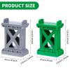 Ioffersuper 12 Pcs Train Bridge Pier Track Railway Accessories Multi Level Support Risers High Level Blocks Compatible All Major Brands, Grey+Green view 2