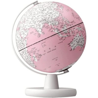 OLOTU Globe Globe Illuminated with Stand Pink Light Up World Globe Lamp Build in 5 Colors LED Night Light Globes of Earth for Kids Learning Detailed