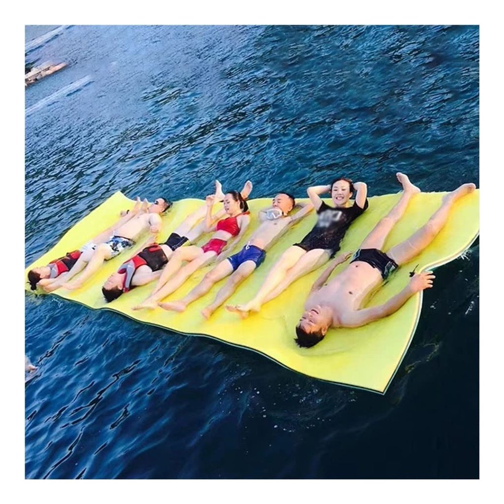 Floating Mat Large Yellow XPE Foam Floating Pad, with A Rolling Pillow and Tear Resistant/Non Inflatable, Leisure Water Floating Mat (Size : 170x55x3.5cm/67x22in)