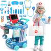 Doctor Kit for Toddlers 3-5 Fun Kids Doctor Play Set for 2 3 4 5 Year Old Girls Boys Dress Up Toys with Cart Costume and Stethoscope Dentist Vet Toddler Pretend Play Toys for Birthday Gifts view 1