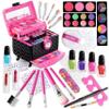 Makeup Kit for Kids, FunKidz Washable Play Pretend 60 PCS Cosmetic Toys Make Up Box Gift for Little Girls Ages 6-12 view 1