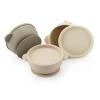 PandaEar 3 Pack Baby Bowls with Suction| Leak-Proof Stay Put Silicone Food Bowl with Lids for Babies Kids Toddlers Infants| Food Grade Soft Safe BPA-Free Silicone (Linen Brown Tan) view 1