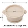 PandaEar 3 Pack Baby Bowls with Suction| Leak-Proof Stay Put Silicone Food Bowl with Lids for Babies Kids Toddlers Infants| Food Grade Soft Safe BPA-Free Silicone (Linen Brown Tan) view 3