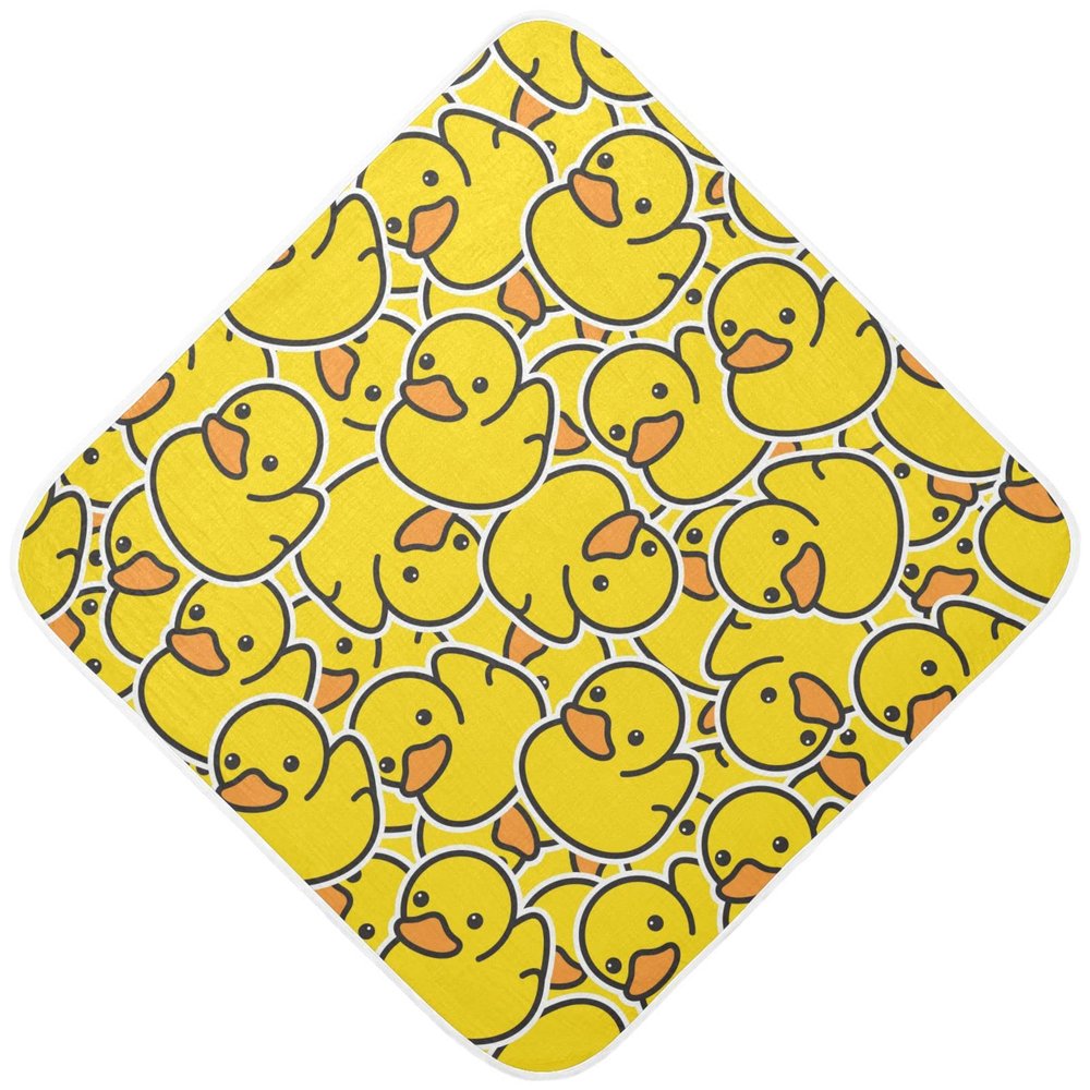 Ceiurey Yellow Rubber Duck Baby Boys Girls Bath Towel Cute Animals Hooded Towels Newborn Toddlers Organic Cotton Washcloths Shower Beach Towel 35 x 35 Inch