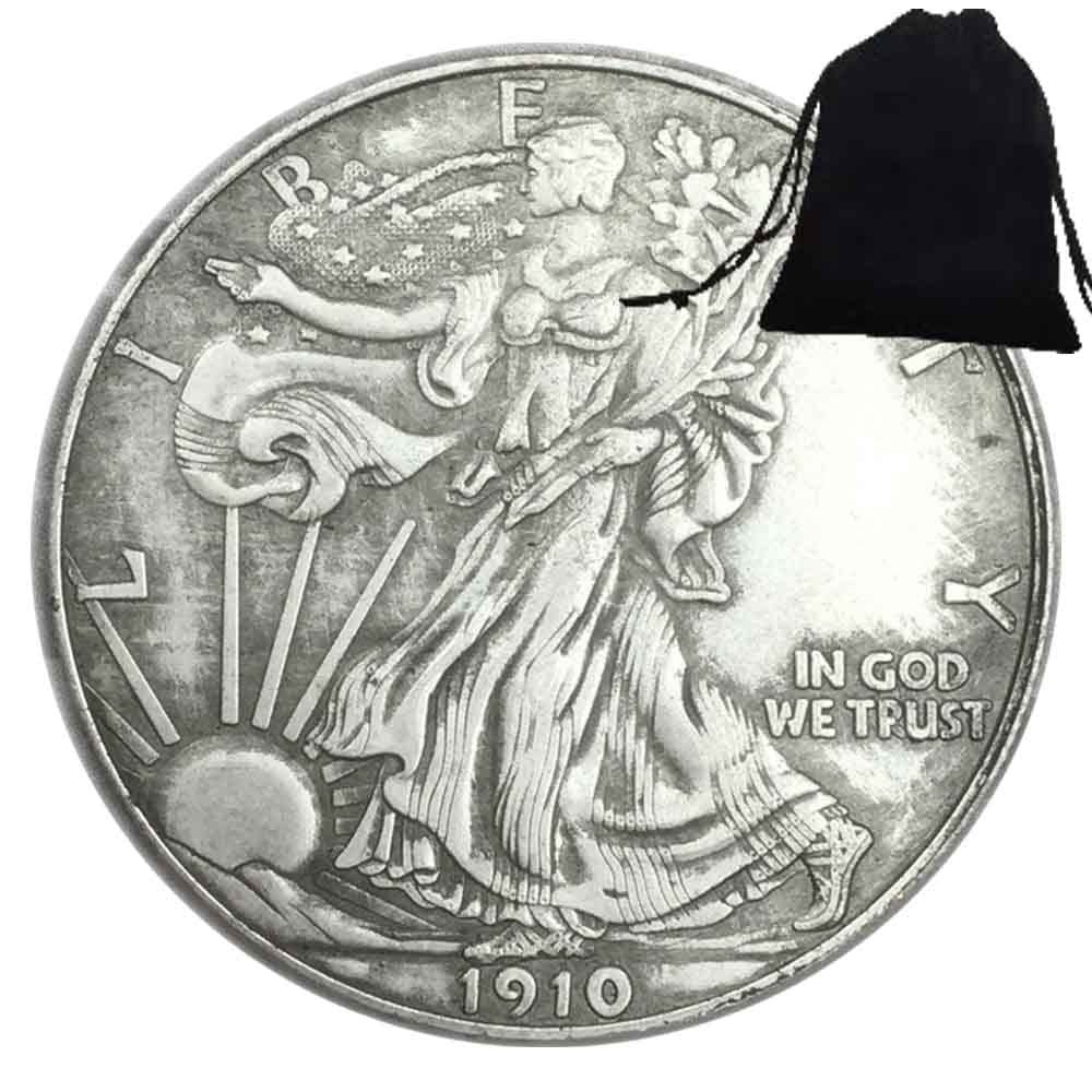 1910 Peace Goddess $1-Dollar Hobo Nickel Funny Art Coin Pendant/Good Luck Commemorative Token Badge Jewelry Pendant