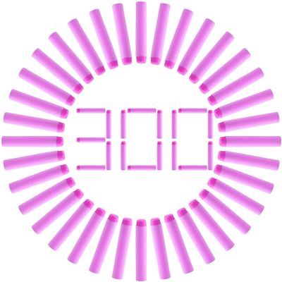 Scakbyer 300PCS Dart Refill Pack Compatible with Nerf Rebelle N-Strike Blasters, Bullets Ammo for Nerf N-Strike Elite 2.0 Series - Pink