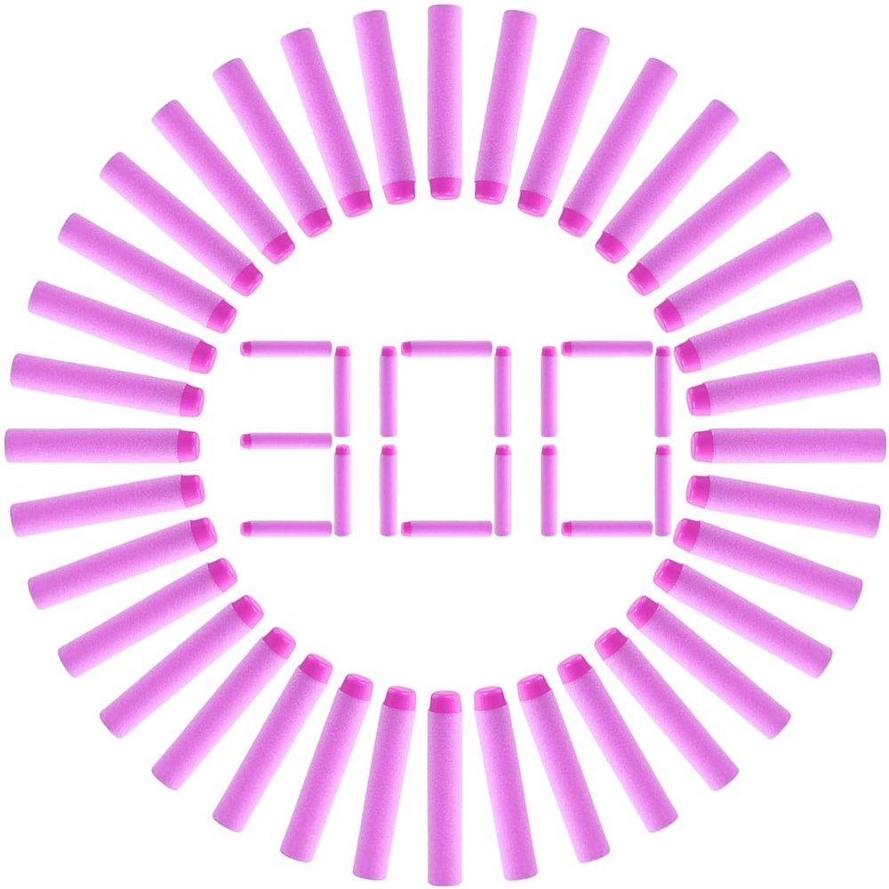 Scakbyer 300PCS Dart Refill Pack Compatible with Nerf Rebelle N-Strike Blasters, Bullets Ammo for Nerf N-Strike Elite 2.0 Series - Pink