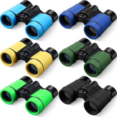 6 Pack Binoculars for Kids for Age 3-12 Years Boys Girls Kids Binoculars Shock Proof Toy Outdoor Gift Hunting Folding Small Telescope for Bird Watching Educational Learning Exploration(Fresh Colors)