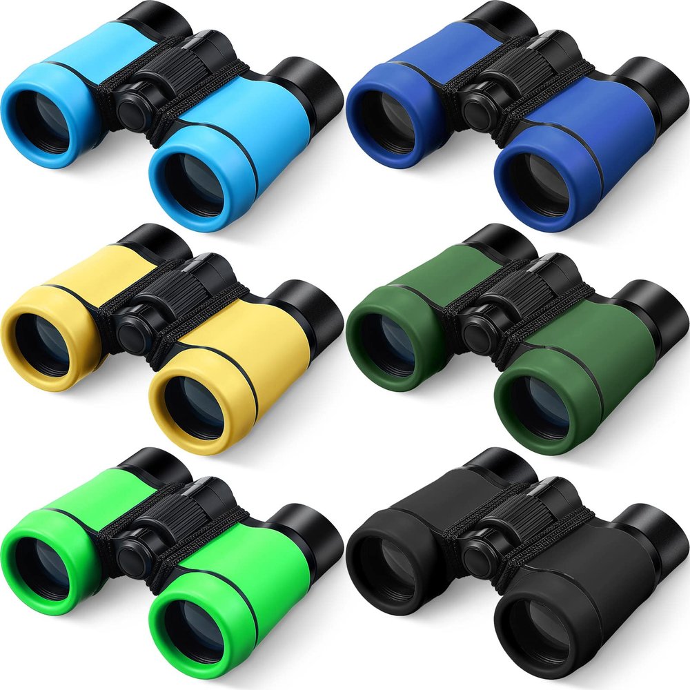 6 Pack Binoculars for Kids for Age 3-12 Years Boys Girls Kids Binoculars Shock Proof Toy Outdoor Gift Hunting Folding Small Telescope for Bird Watching Educational Learning Exploration(Fresh Colors)
