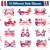 Retrowavy 24 Pcs 4th of July Party Favors Patriotic Accessories 12 Headbands and 12 Glasses Fourth of July Head Boppers American Flag Decorations for Independence Day Memorial Day Party Supplies view 4