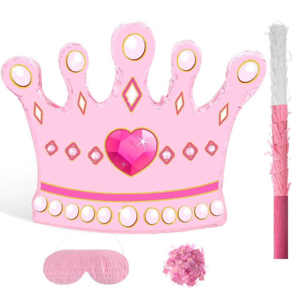 Threan Princess Piata Fairy Party Decorations Pink Ballet Piata Ballerina, Birthday Game Set Party Supplies for Girl Theme Baby Shower Butterfly Birthday Supplies Decoration(Princess)