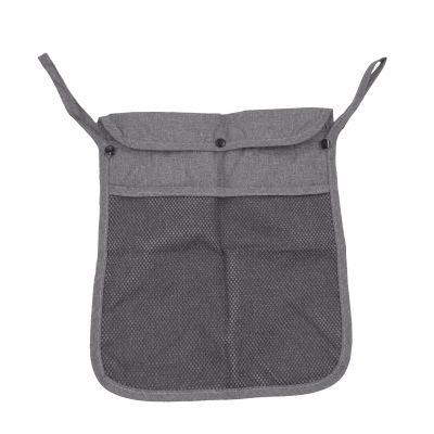 Alovexiong Baby Stroller Organizer Pocket-for bottles Nappy Baby Cloth Diaper Storage Secure Straps Detachable Webbing Easily Crab Strollers with Two Storage Pockets Front Mesh(Grey)