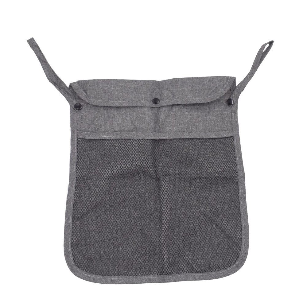 Alovexiong Baby Stroller Organizer Pocket-for bottles Nappy Baby Cloth Diaper Storage Secure Straps Detachable Webbing Easily Crab Strollers with Two Storage Pockets Front Mesh(Grey)