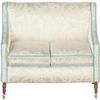 Dollhouse Sofa White Fabric 2 Seater Fauteuil Settee JBM Living Room Furniture view 1