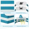 HONEY JOY Kids Sandbox, Cedar Bottomless Sand Pit for Backyard Deck Patio Lawn, 4 Corner Seats with Pattern, Square Wood Sand Boxes for Kids Outdoor, Gift for Boys Girls 3+, Navy Blue view 3
