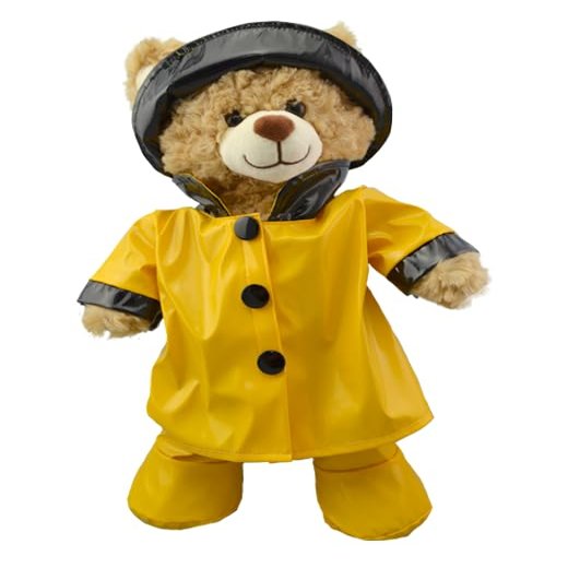 Plush Toy Wonderland Yellow Rain Slicker with Hat & Boots for Stuffed Animals -Plushy Clothes for 14-18 Inch Toys & Plush Pets