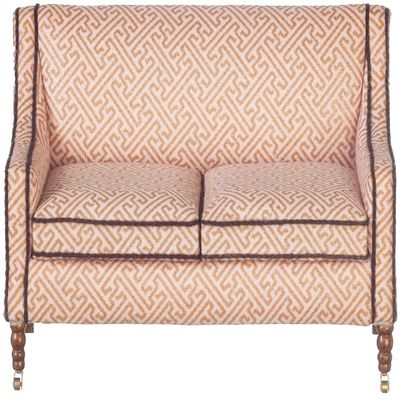 Melody Jane Dolls Houses Dollhouse Sofa Pink Fabric 2 Seater Fauteuil Settee JBM Living Room Furniture