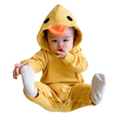 Baby Cute Animal Jumpsuit 3D Frog Clothes Newborn Infant Long Sleeve Hooded Romper for Baby Boys (Yellow, 3-6 Months)