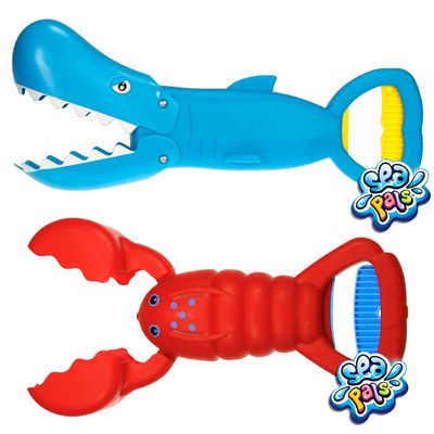 JA-RU Lobster & Shark 13.5" Jaw & Claws Plastic Sand Digger Grabber - Kids Beach & Sandbox Toys (2 Units) Ass-4009-2s