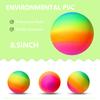 YNHFIFI Playground Ball, 8.5 Inch Rainbow Kickball for Kids Adults Indoor & Outdoor Dodgeball Handball Four Square Ball Schoolyard Game view 2