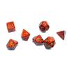 Scarlet Scarab Mini Dice with Gold Colored Numbers 10mm (3/8in) Set of 7 Chessex view 1