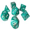 Oxi-Copper Marble Mini Dice with White Numbers 10mm (3/8in) Set of 7 Chessex view 1