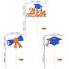 24 PCS Class of 2024 Graduation Cupcake Toppers Glitter Diploma 2024 Graduation Cap Cupcake Picks for 2024 Graduation Theme Party Cake Decorations Supplies Orange view 2