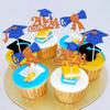 24 PCS Class of 2024 Graduation Cupcake Toppers Glitter Diploma 2024 Graduation Cap Cupcake Picks for 2024 Graduation Theme Party Cake Decorations Supplies Orange view 4