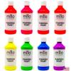 milo Fluorescent Neon Washable Paint | 8 oz Bottles 8 Colors | Made in the USA | Glows UV in Black Light | Safe & Non-Toxic Tempera Paint for Art & Craft, Poster, Window, Classroom, School view 1