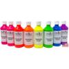 milo Fluorescent Neon Washable Paint | 8 oz Bottles 8 Colors | Made in the USA | Glows UV in Black Light | Safe & Non-Toxic Tempera Paint for Art & Craft, Poster, Window, Classroom, School view 2
