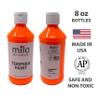 milo Fluorescent Neon Washable Paint | 8 oz Bottles 8 Colors | Made in the USA | Glows UV in Black Light | Safe & Non-Toxic Tempera Paint for Art & Craft, Poster, Window, Classroom, School view 3