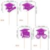 24 PCS 2025 Graduation Cap Cupcake Toppers Glitter Class of 2025 Cupcake Picks Contrats Grad Diploma Cap Cupcake Picks for 2025 Graduation Theme Party Cake Decorations Supplies Purple view 2