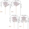 24 PCS 2025 Graduation Cap Cupcake Toppers Glitter Contrats Grad Diploma Cap Class of 2025 Cupcake Picks for 2025 Graduation Theme Party Cake Decorations Supplies Silver view 2