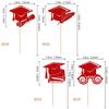 24 PCS 2025 Graduation Cupcake Toppers Glitter Class of 2025 Cupcake Picks Contrats Grad Diploma Cap Cupcake Picks for 2025 Graduation Theme Party Cake Decorations Supplies Red view 2
