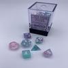 Wisteria Nebula Mini Dice with White Colored Numbers 10mm (3/8in) Set of 7 Chessex view 2